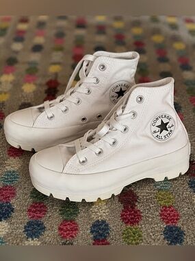 Converse White High Top Platform All Star Sneakers
